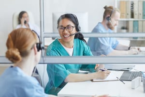 Healthcare CX automation with AI in a hospital call center.